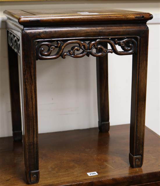 A late 19th century Chinese hardwood occasional table, W.41cm